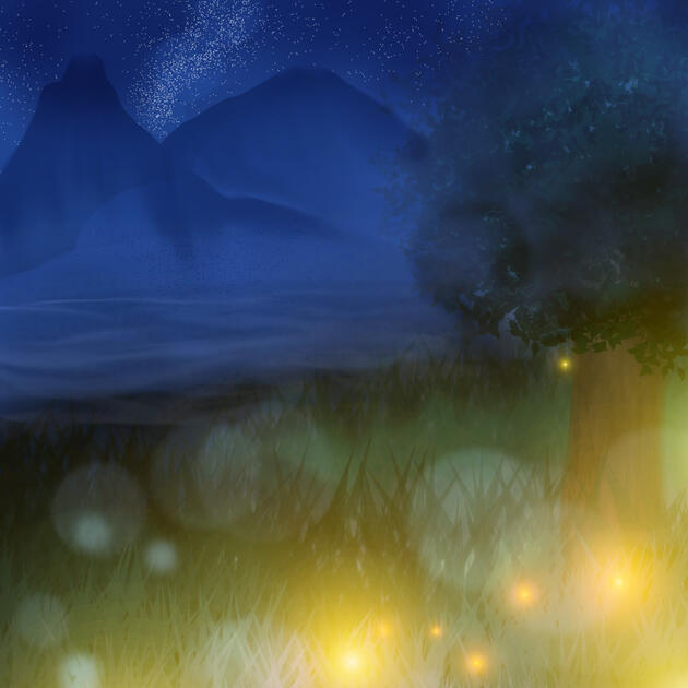 Background and fireflies